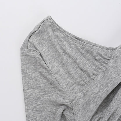 Off Shoulder Long Sleeve Wrap Top | Foldover Neckline | noémi