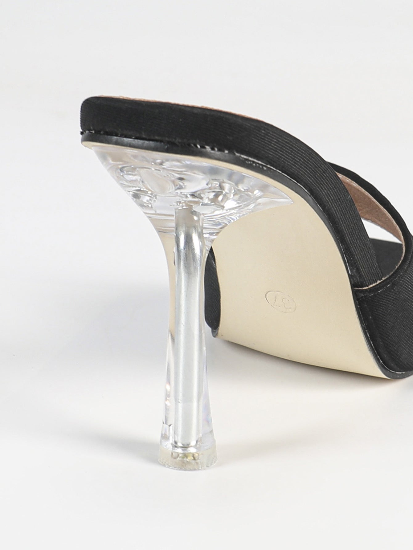 Clear Stiletto Heel Slippers | Peep Toe SlipOn Sandals for Women | noémi