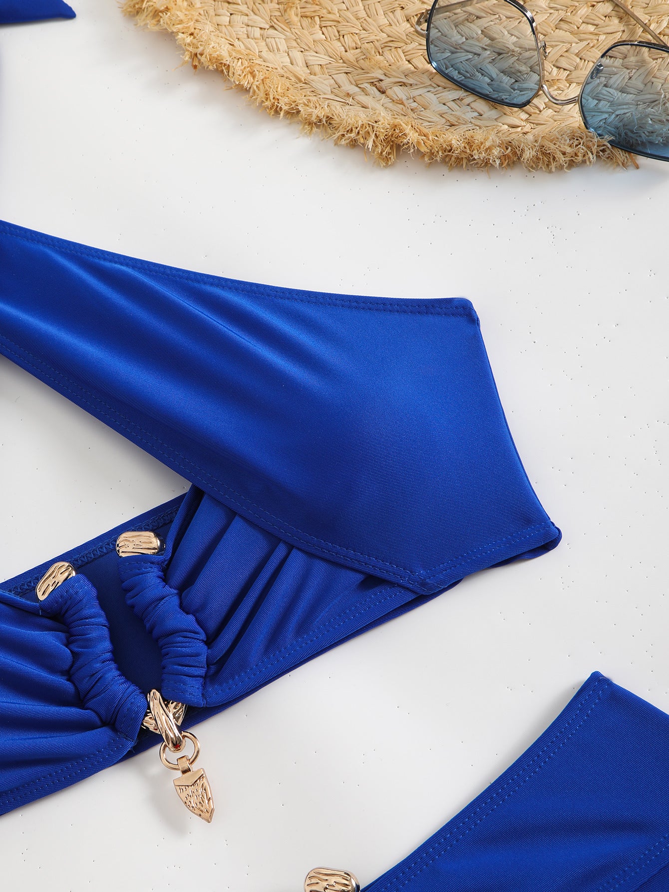 High Waist Tube Top Bikini with Solid Color Snake Print | noémi