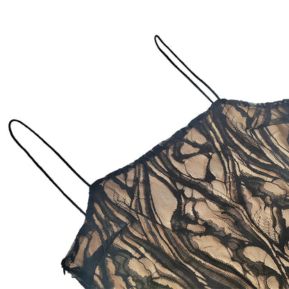 Women Lace Sleeveless Backless Fitted Braces Dress | noémi