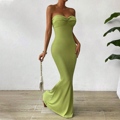 Strapless Sheath Dress with Open Back and Clean Fitted Silhouette | noémi