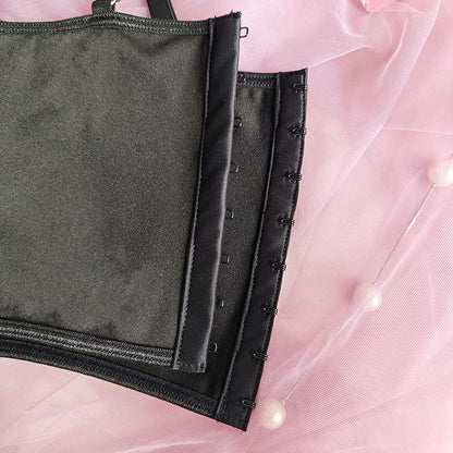 Floral Embroidered Boning Corset Vest with Printed Suspenders for Women | noémi