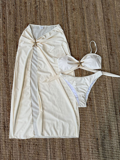 Mesh Long Skirt & Sexy Three Piece Bikini Set for Women | noémi