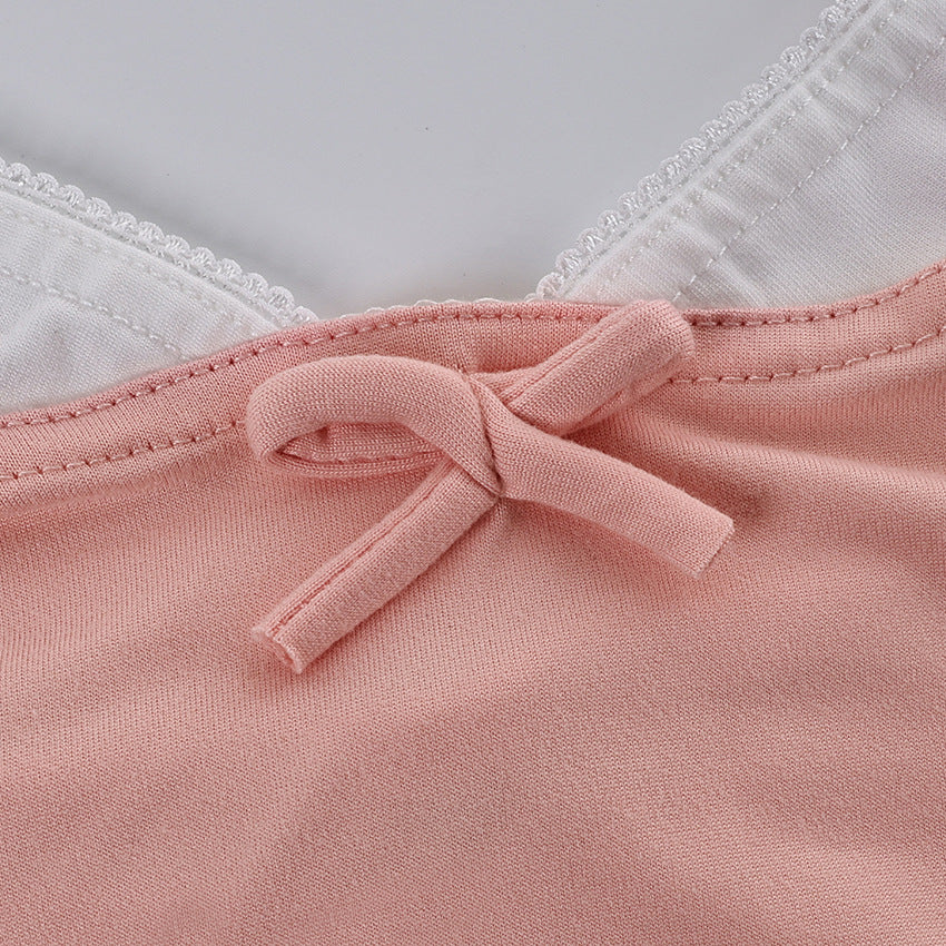 Patchwork Suspender Two Piece Pajama Set | Drawstring Waist Trousers Bow Detail | noémi
