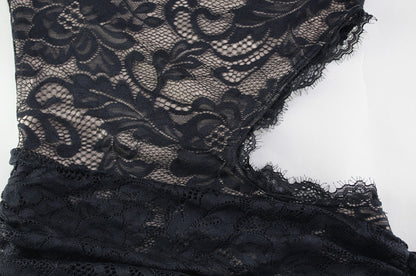 Lace Sheath Dress with Diagonal Neckline | noémi