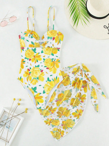 Ribbon Tie Split Skirt Swimsuit Set for Women | noémi