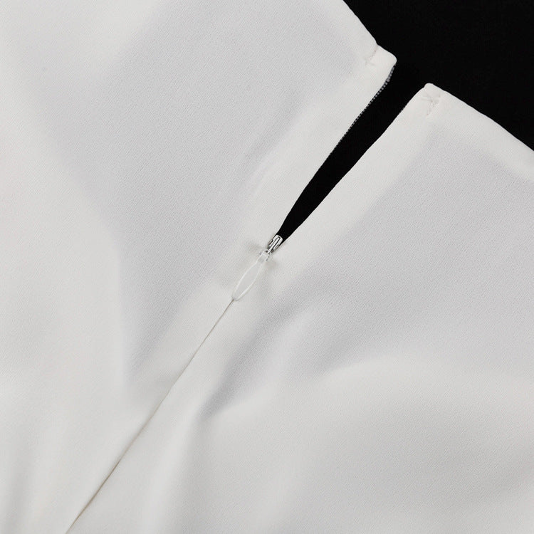 Puff Sleeve Midi Dress | White Fit & Flare with VNeck | noémi