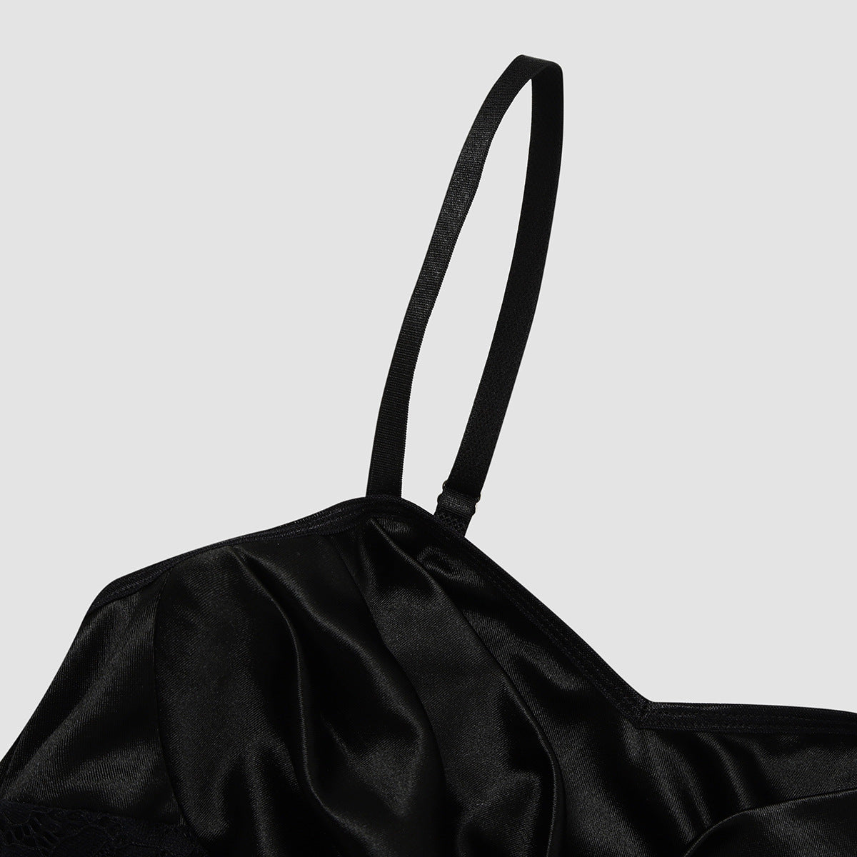 Black Satin Bodycon Mini Dress | Lace Corset Waist | noémi