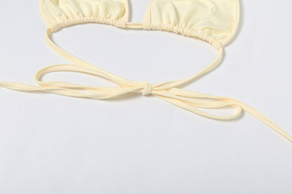 Three Piece Summer Set | Floral Appliqué Bralette, Tie Briefs & Wide Leg Pants | noémi