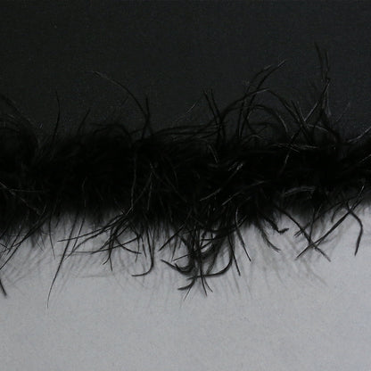 Women Tube Top Long Dress with Feather Trim and Bandage Fit | noémi