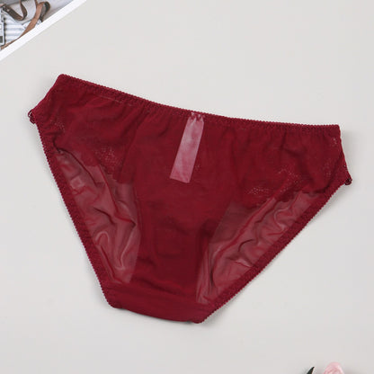 Ultra Thin Lace Mesh Cutout Briefs with Cotton Lining and Low Waist Fit | noémi