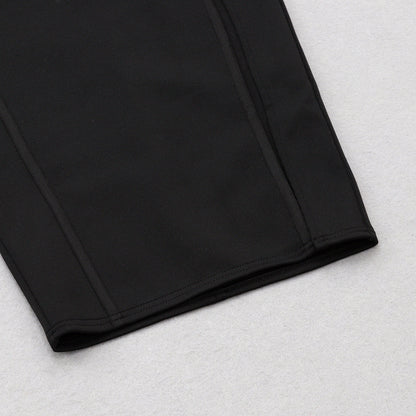 Black Bodycon Dress | Tube Top Shawl Collar | Side Slit | noémi