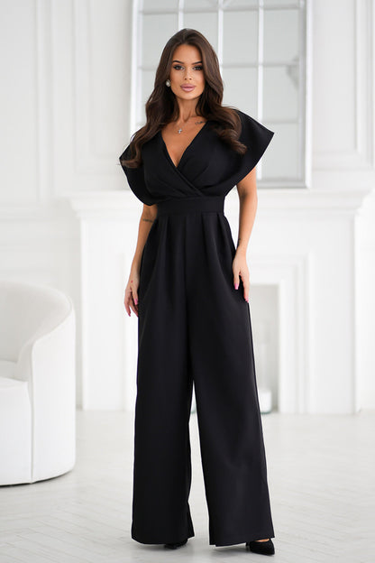 Summer Jumpsuit | VNeck, Fitted Waist, Solid Color OnePiece Trousers | noémi
