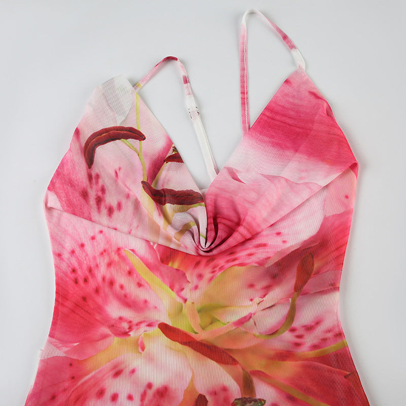 Floral One Shoulder Pleated Dress | Crossbody Ring | noémi