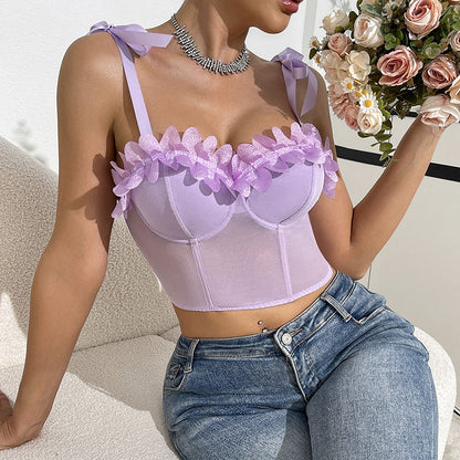 Floral Print Boning Corset Tube Top with Cropped Fit for Women | noémi