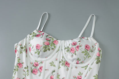 Slim Waist Bandeau Sling Dress | Print Fit | noémi