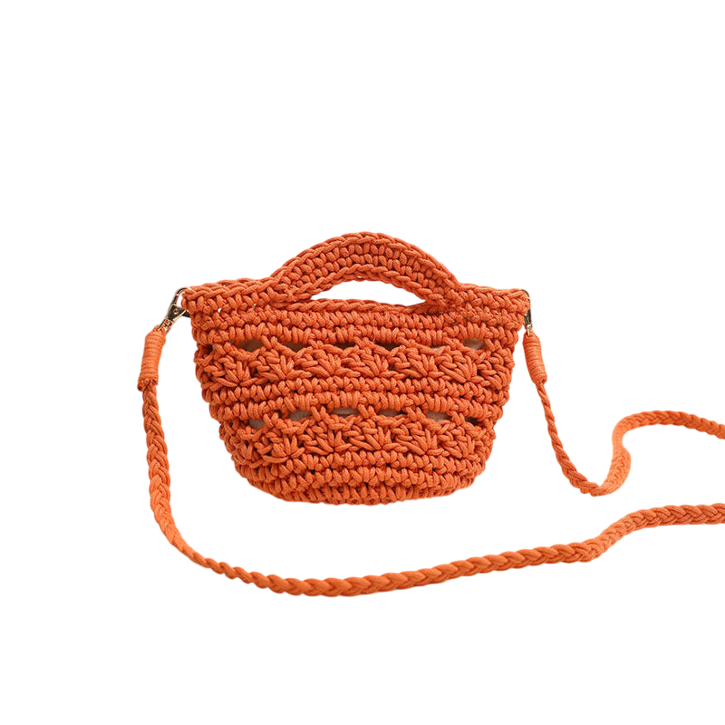 Colorful Crossbody Cotton Thread Orange with Lining