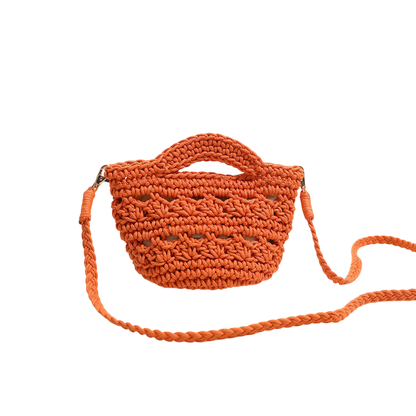 Colorful Crossbody Cotton Thread Orange with Lining