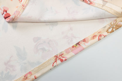 Floral Print U Neck Slit Sling Dress with Slim Fit | noémi