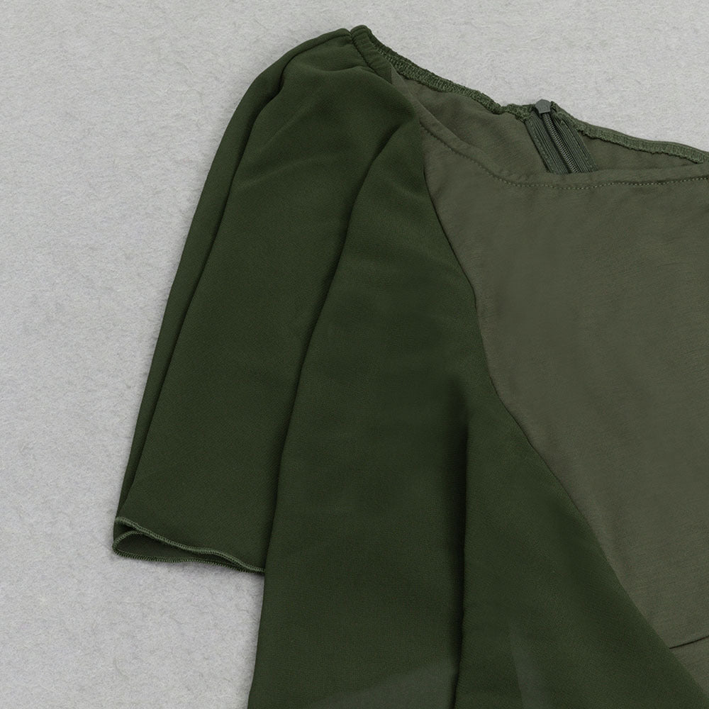 Oblique Shoulder Dress with Irregular Hem | noémi