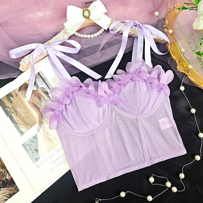 Floral Print Boning Corset Tube Top with Cropped Fit for Women | noémi