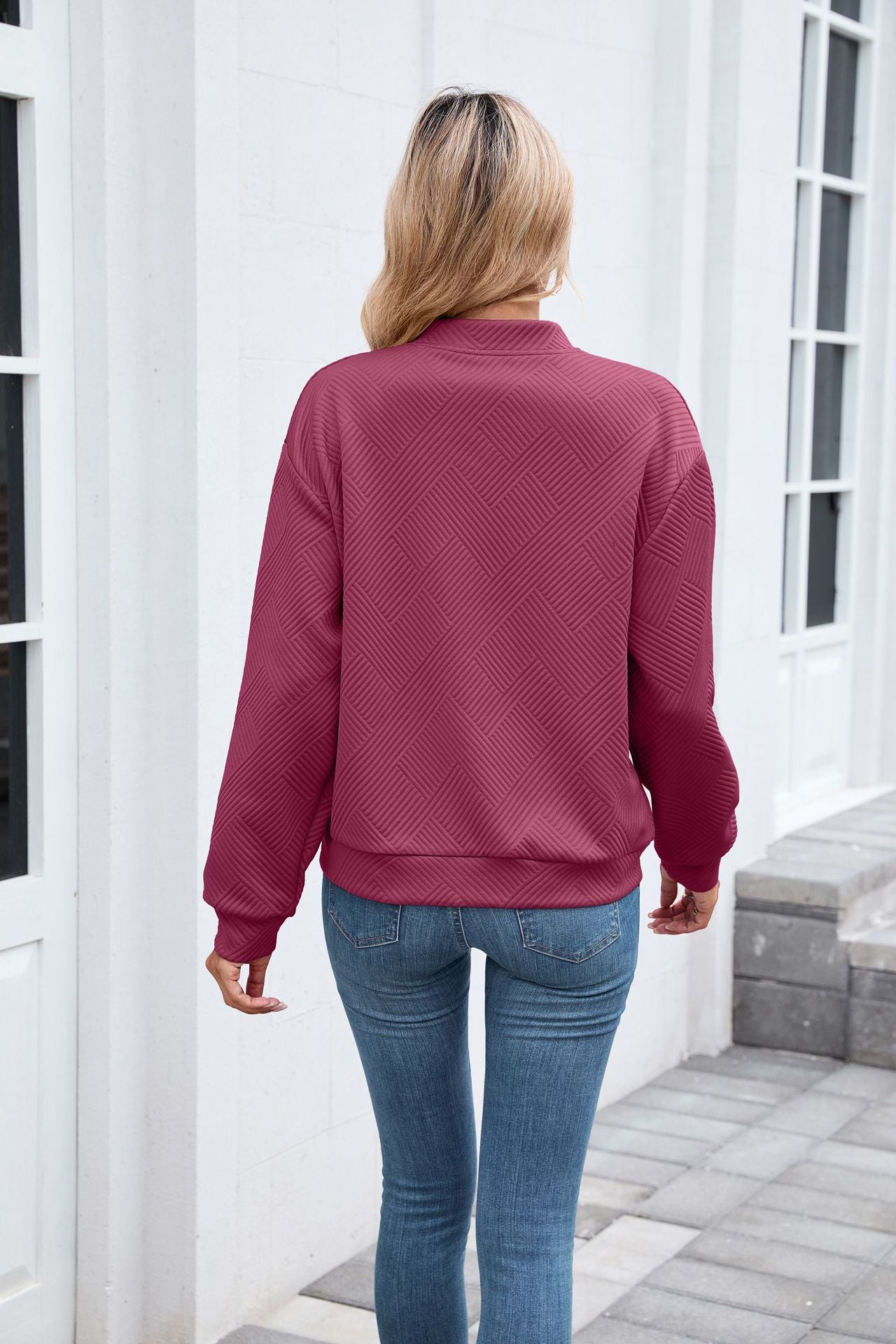 Womens Varsity Jacket | Solid Color Zip Up Sweatshirt | noémi