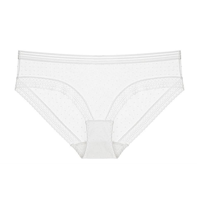 French Style Low Waist Lace Briefs with Breathable Crocheted Design | noémi