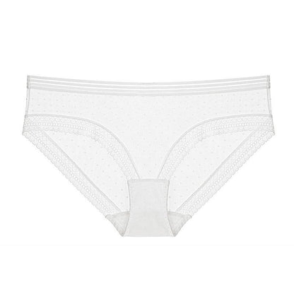 French Style Low Waist Lace Briefs with Breathable Crocheted Design | noémi