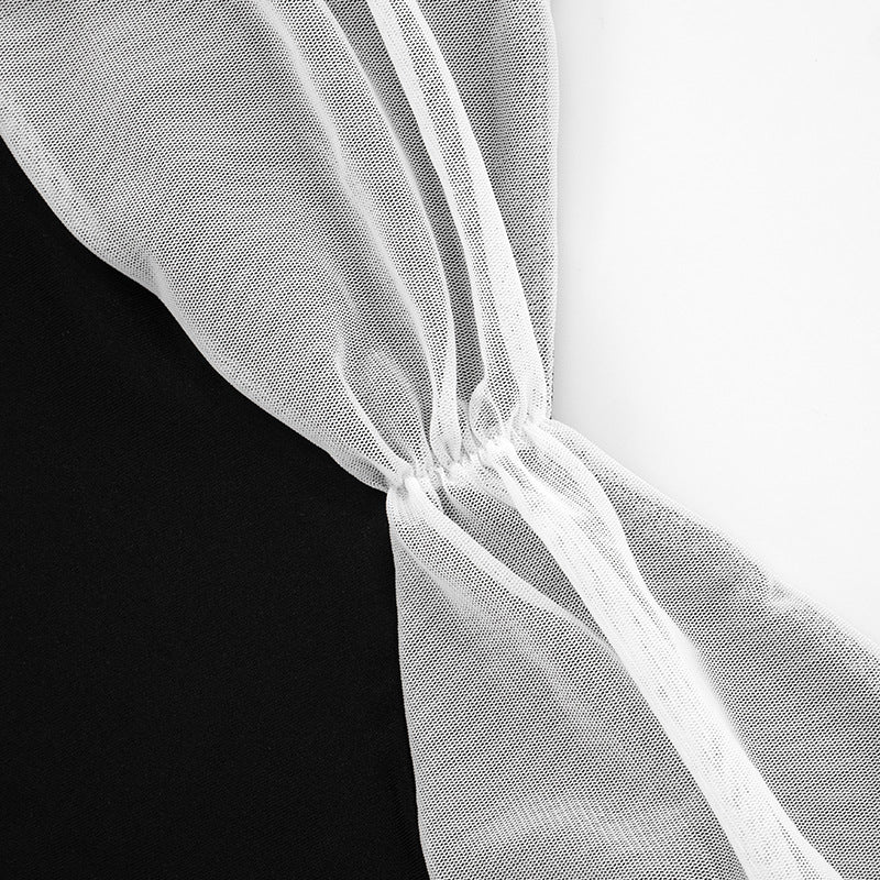 Two Tone Mesh Contrast Cami Top | Ruched Bust | noémi