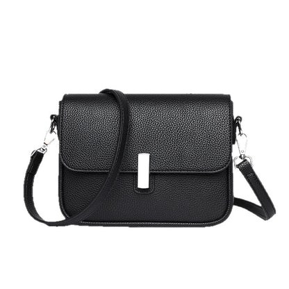 Square Leather Crossbody – Elephant Gray Textured Mini Bag | noémi