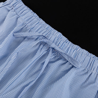 Striped Shirt Set for Women | Loose Collared Cardigan & WidenLeg Trousers | noémi