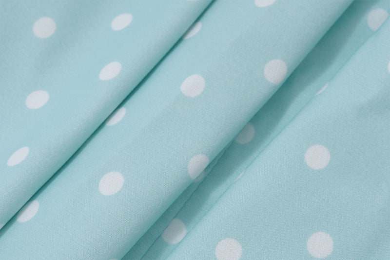 Strapless Polka Dot Mini Dress | Light Blue Summer Tube Top Dress Skater Fit | noémi