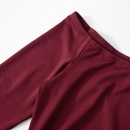 Women Off Shoulder Long Sleeve Dress with High Waist and Short Hem | noémi