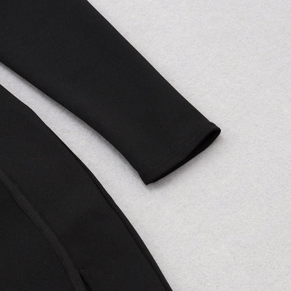 Black Bodycon Dress | Tube Top Shawl Collar | Side Slit | noémi