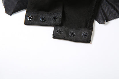 Halter Romper | Deep V Plunge, Ruffled Hem, Backless | noémi