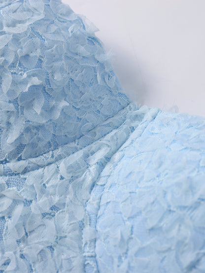 Lace Jacquard Backless Halter Dress | Short A Line Dress | noémi