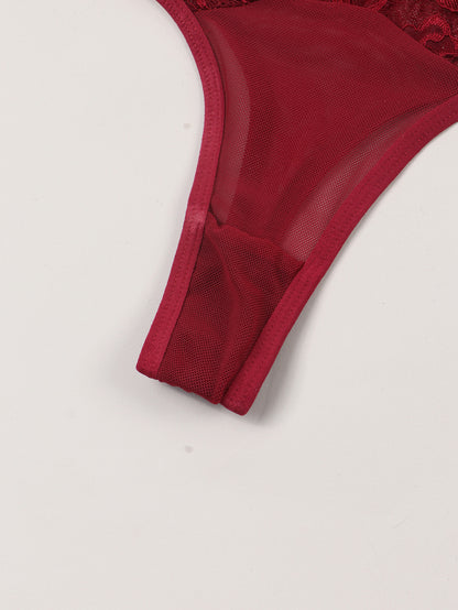 Lace Trim TShaped Panties with Transparent Details and Cotton Crotch Comfort | noémi