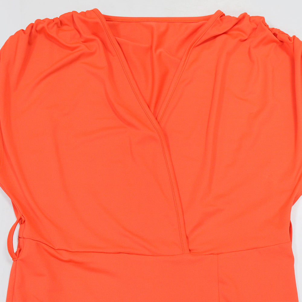 Deep V Lace Up Dress | Loose Sleeves Design for Women | noémi