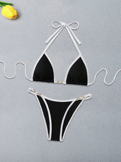 Lace Up Backless Split Two Piece Bikini Set for Women | noémi