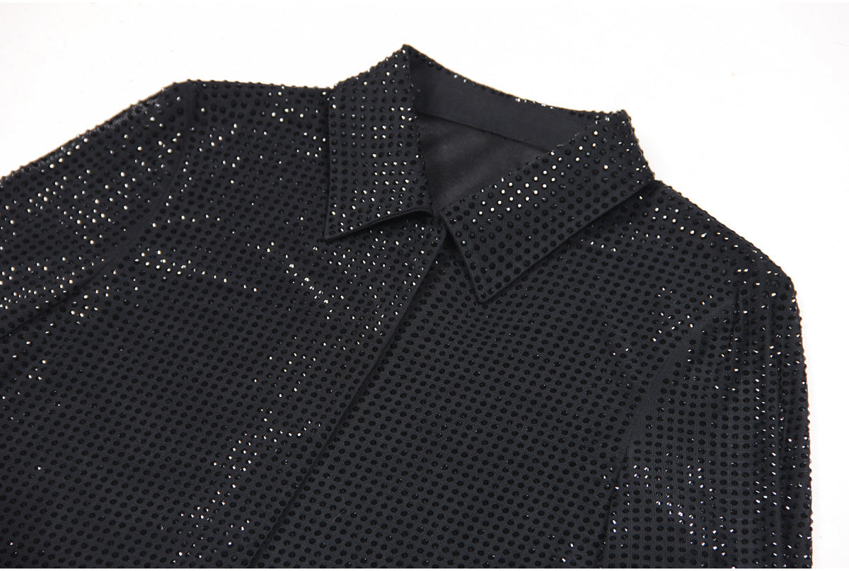 Mesh Rhinestone Shirt | High End Socialite | noémi