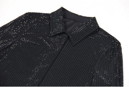 Mesh Rhinestone Shirt | High End Socialite | noémi