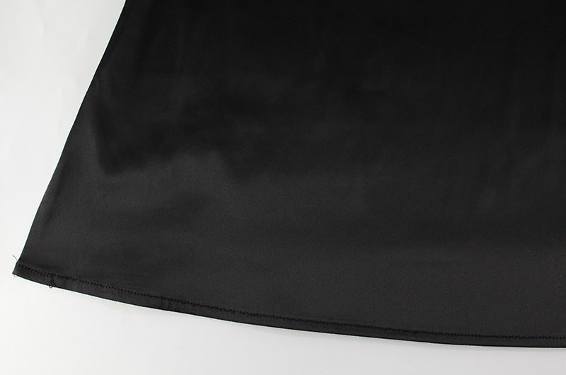 Slim Fit Backless Dress | Diagonal Collar Long Length | noémi