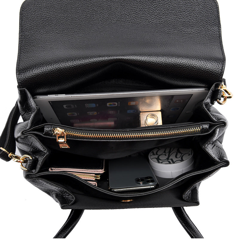 Large Black Croc‑Pattern Tote Shoulder Bag – Office Carryall | noémi