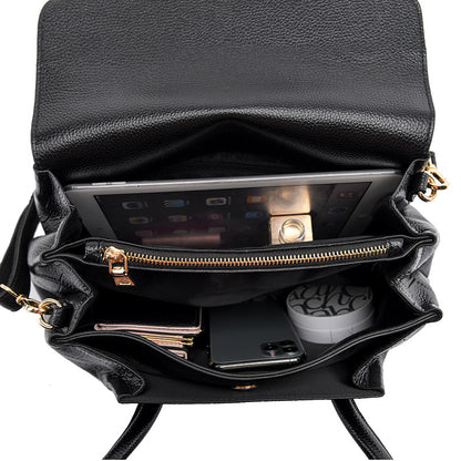 Large Black Croc‑Pattern Tote Shoulder Bag – Office Carryall | noémi