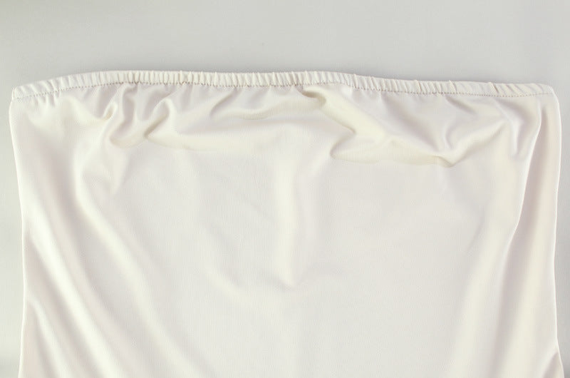 Womens Tube Top A Line Dress with Backless Design Waist Trimming | noémi