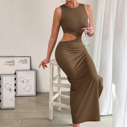 Women Maxi Dress | Sleeveless Cutout Bodycon Slit Dress | noémi