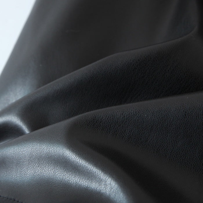 Faux Leather Mini Skirt | Black HighWaist Fit with Side Slit | noémi
