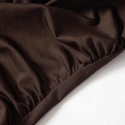 Solid Color Halter Neck Tube Top with High Waist Dress | noémi