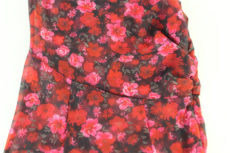 Womens Collar Ruffled Floral Maxi Dress | Waist Defining | noémi