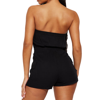 Women’s Strapless Utility Romper | Jumpsuit with Cargo Pockets | noémi